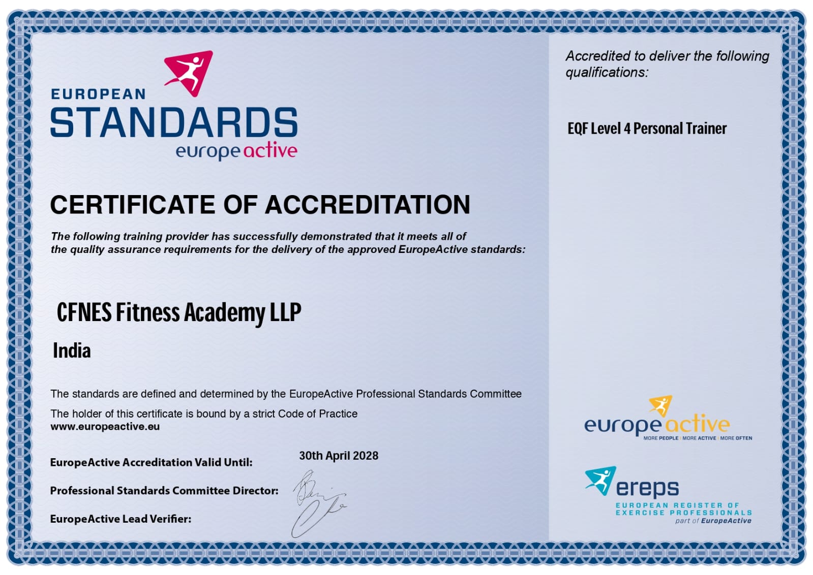 EREPS Certificate